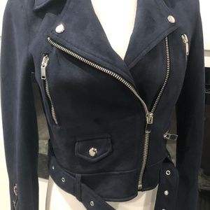 Zara faux suede biker jacket